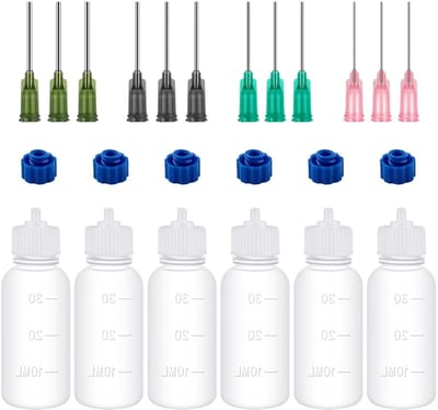30ml lege applicatorflessen met fijne punt; knijpbare plastic druppelflessen voor papier, knutselen en DIY-projecten