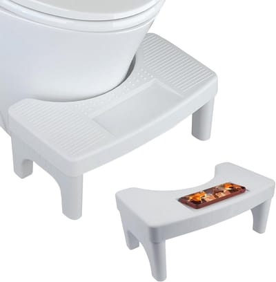 Hurk toiletkruk met antislippads voor comfortabel gebruik - 40 x 21 x 17 cm