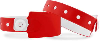 CombiCraft blanco vinyl polsbandjes rood 250 x 26 mm - 100 stuks