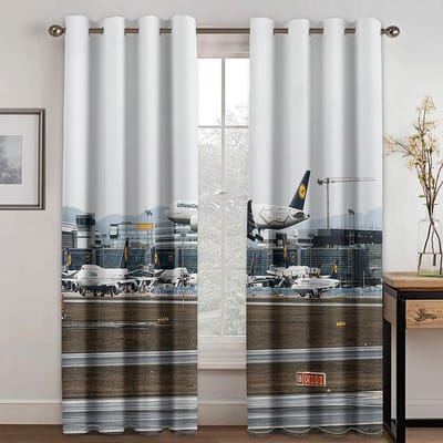 Moderne Stadsstraat Nachtlandschap Zwart-Wit 2 Delen Gratis Verzending Fijne Raambekleding Gordijn geweldig voor Woonkamer Slaapkamer Ruimte Decoratie 100W130H(CM)40x51in&Hook