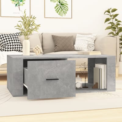 vidaXL - Salontafel - 100x50,5x35 - cm - bewerkt - hout - betongrijs