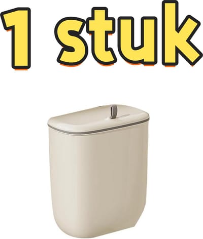 1 stuk - Wandprullenbak - Groot - Basismodel - Speciaal voor keuken - Huishoudelijk - Badkamer - Geen boren nodig - Geschikt voor keukens en badkamers - 36*15,5*30,5 cm - Beige