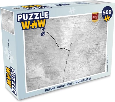 Puzzel Beton - Grijs - Wit - Industrieel - Legpuzzel - Puzzel 500 stukjes