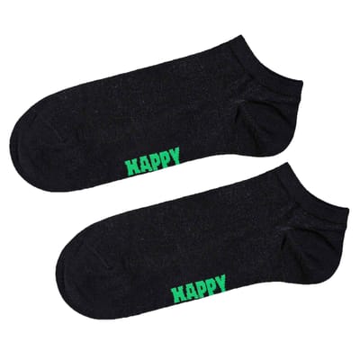 Happy Socks Solid Low Socks (3-pack) - unisex enkelsokken - zwart - Unisex - Maat: 41 - 46