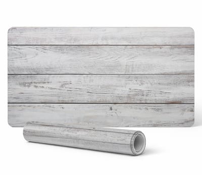Vinyl bureauonderlegger met stijlvolle retro houten plankenprint, 90x45 cm