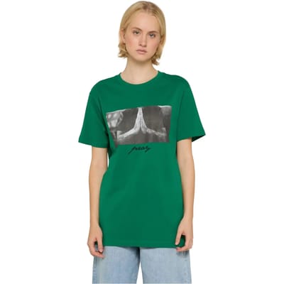 Mister Tee - Pray Dames Tshirt - XS - Donkergroen