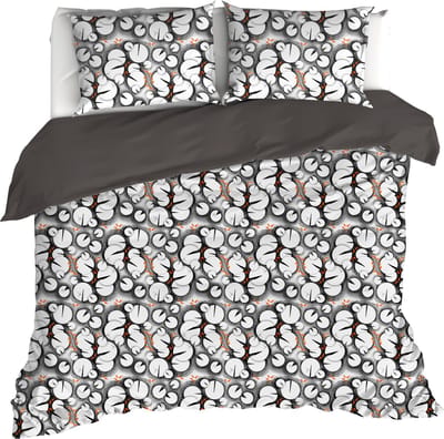 De Witte Lietaer Dekbedovertrek Lilypad, Black - 200 x 200/220 - Katoen Percal