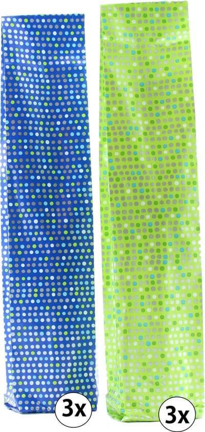 Wijnfles zak drankzakken 9 x 7 x 46 cm - 6 stuks