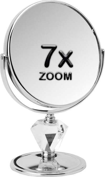 Metalen spiegel diamant spiegel 7x vergroting - Ø15cm