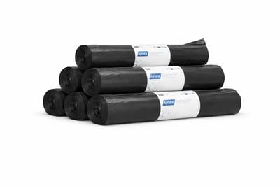 Hynex Vuilniszak 60 liter - 120 stuks - Afvalzakken - Vuilzakken - Pedaalemmerzakken - Gerecycled LDPE - 60 x 80 cm - Set van 6 rollen x 20 stuks - Zwart