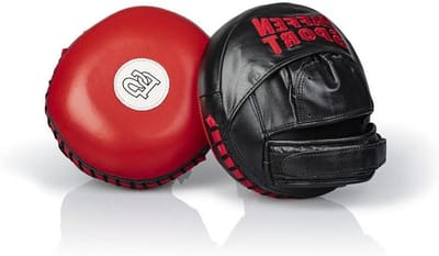 Boks Trainingspads - Coach Pads Kickboksen - Slagkracht Trainen - Centrale Luchtkamer - ca. 18 cm diameter - Rood/Zwart