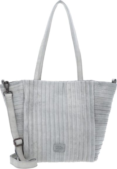 FREDsBRUDER Leren Schoudertas Streifenhörnchen Shopper Stone Blauwgrijs
