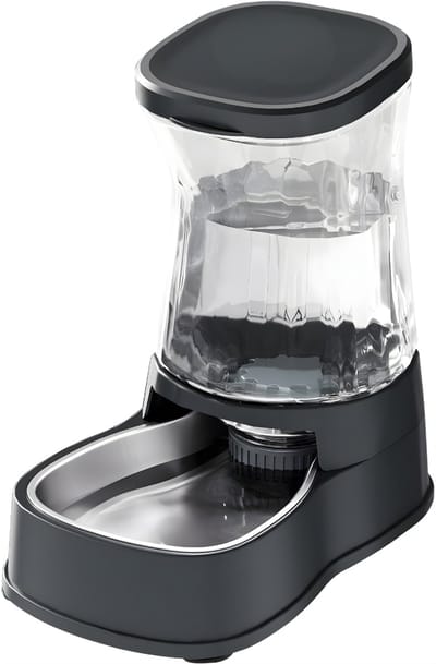 QIN® Drinkfontein Kat - Automatische Voerbak Kat - Voerautomaat Kat - Zwart - 35cmx 20cm x 32cm