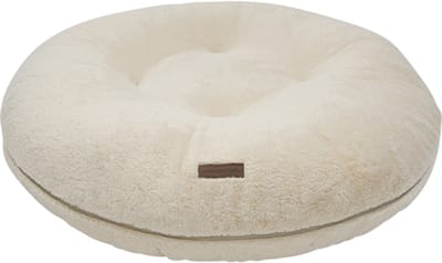 Animal Boulevard CHAMPS-ELYSEES Puff Kussen – Donut - Hondenmand – Kattenmand – Super Zacht Imitatiebont – Afneembare & Wasbare Hoes – Kleur: Beige – Maat S: ⌀58x16 cm