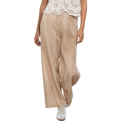 Goa Goa Vrouwenbroek Gaelle Fluido in linnen en Tencel Beige 15208013/528