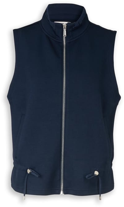 Tom Tailor - Scuba sweatvest met opstaande kraag - Maat XL - sky captain blue