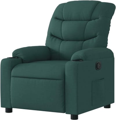 Relaxstoel Stof - Leunstoel Fauteuil - Ontspannen TV Kijken - Verstelbare Rugleuning - 755 x 93 x 995 cm - Donkergroen