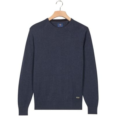 Baileys Trui Crew Neck Allover Fine Two-Tone Texture Dark Denim Blue / male