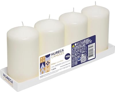 Decoratieve Kaarsen Set van 4 - Ø 8 x 15 cm - 60 Uur Rookloos en Druipvrij