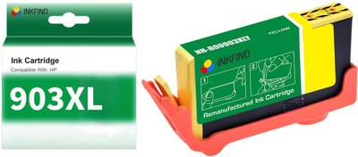 INKFIND 903XL Geel Inktcartridge compatibel met HP903 HP903XL HP 903 HP 903XL T6M11AE voor HP OfficeJet 6950, 6860, 6960 HP OfficeJet Pro 6970 HP Officejet Pro 6951 Hoge Capaciteit - 1-pack Geel