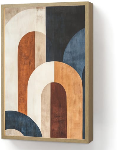 Wandlamp 40x60 cm - Oplaadbaar - Abstract - Vormen - Donkerblauw - Wandlampen binnen woonkamer - Slaapkamer lamp - Decoratieve nachtlamp - Vloerlamp draadloos