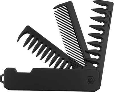Solidchoice - 3-in-1 Vouwbare Kam voor Haar en Baardverzorging