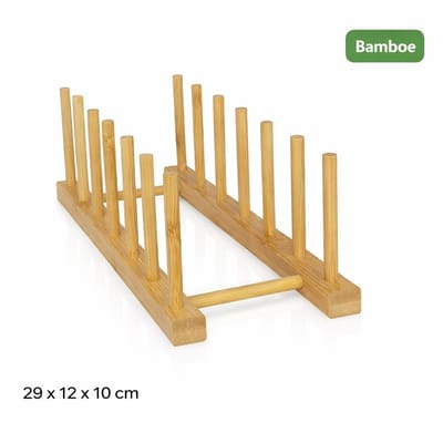 Bamboe Afdruiprek / Organizer – Voor Borden, Glazen, Kopjes & Boeken – Multifunctioneel Rek – 29 x 12 x 10 cm