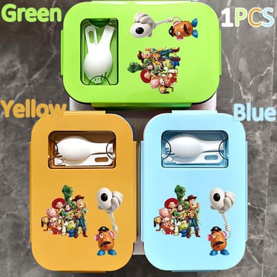 Lunchbox 1000ML Toy Story Bento Lunchbox Voedseldoos Blauw Ingepakte Doos Sheriff Woody Pride Buzz Lightyear Kinderen Gttf Yellow 1PCS