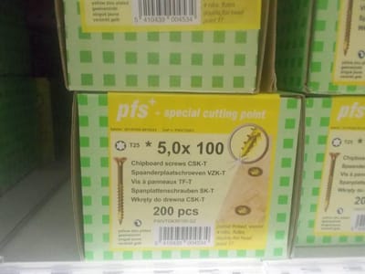 PGB Spaanderplaatschroef VZK-T 5,0x100mm (200 stuks)
