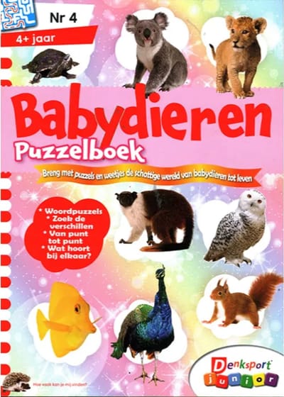 Denksport Babydieren Puzzelboek - 04 2025