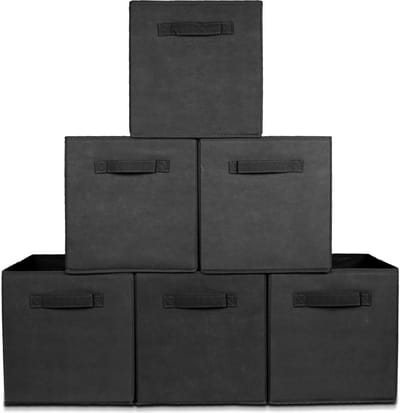 LuxeBass 6x Opbergmanden Opbergboxen Opbergbakken | Opvouwbare Kast Organizers 20L | Mand Box Bak voor Speelgoed/Spullen/Accessoires/Kleding/Wasgoed - LB623