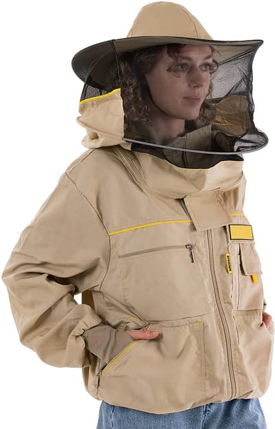 KADAX imkerjas met hoed, maat S, imkerblouse van polyester en katoen, imkerjas met afneembare imkerhoed en sluier, beschermende kleding met ritssluiting