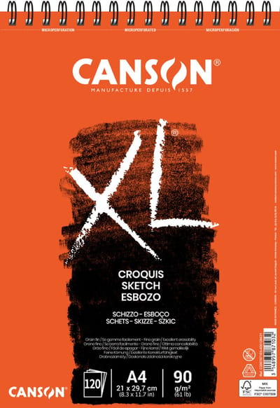 Canson schets- en studieboek XL, formaat A2.