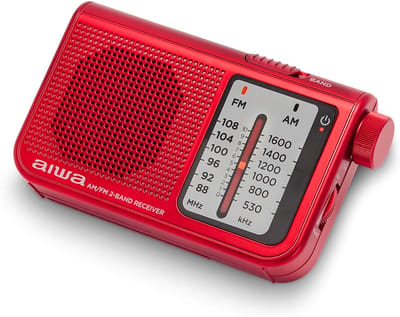Draagbare AM/FM Radio met Volumeregeling in Rood