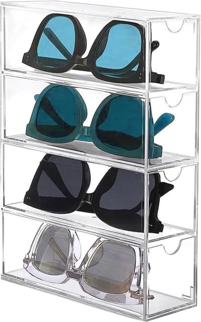 Opbergdoos voor brillen en sieraden, met 4 schuifladen - Ideaal voor organizing zonnebrillen en cosmetica