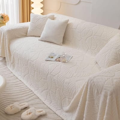 Sloopproblemen - Bankhoes - Woonkamer - Zacht Pluche - 180 x 130 cm - Khaki