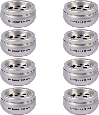 Asbakken set van 8 Zilveren Aluminium Terrasasbakken - Praktische Asbakken voor Buiten - 5,5 cm x 10 cm