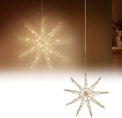 LED Kerstster 30 cm Goud van Metaal met Warm Witte LED's