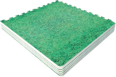 Gorilla Sports Vloermatten - Beschermingsmatten - 6 matten + 12 eindstukken - Puzzel mat - Puzzel mat - Gras look - Groen