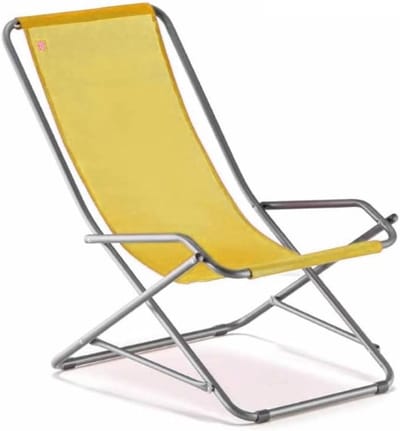 Schommelstoel Ligstoel - Klapstoel Relax - Buiten Ontspannen - Ruimtebesparend Ontwerp - 63x79x96.5 cm - Geel