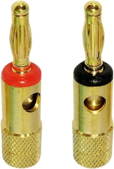 Luidspreker Connectoren - Banaan Adapters - Audio Aansluiten - Vergulde Contacten - 4mm - Zilverkleurig