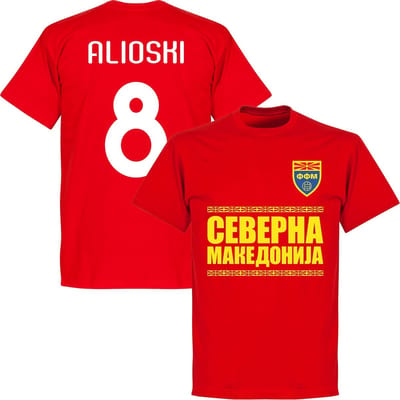 Noord Macedonië Alioski 8 Team T-Shirt - Rood - XS