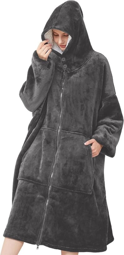 Oversized Sherpa sweatshirt voor volwassenen met zakken en capuchon