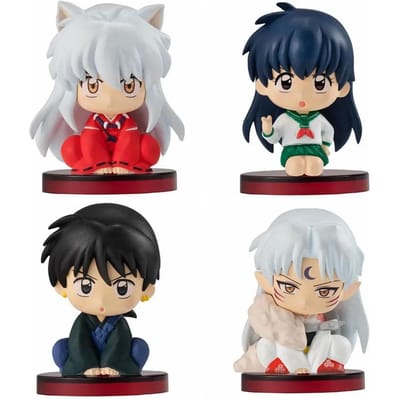4 stuks/Set Anime INUYASHA Figuur Speelgoed Kikyo Sesshoumaru Higurashi Kagome Cartoon Pop Kinderen Cadeau 12cm gray