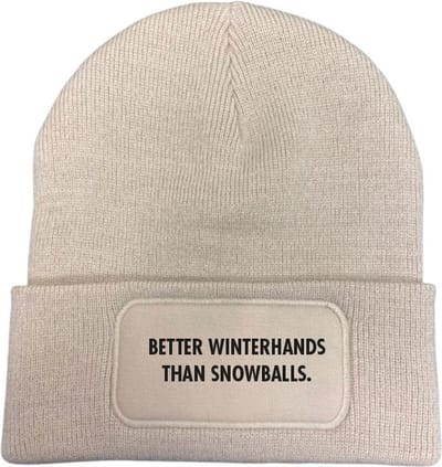Better winterhands than snowballs wintermuts almond | zwart - soBAD. | Wintersport | Après ski outfit Warme Muts voor Volwassenen | Heren en Dames Beanie