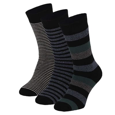 Apollo - Fashion badstof sokken dames - Maat 36/41 - 3-Pak - Multi Zwart - Warme sokken dames - Sokken dames - Wintersokken dames - warme sokken dames