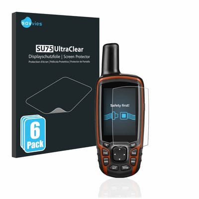 Savvies - Screenprotector voor Garmin GPSMAP 64s - Folie Beschermfolie transparant 6 Stuks