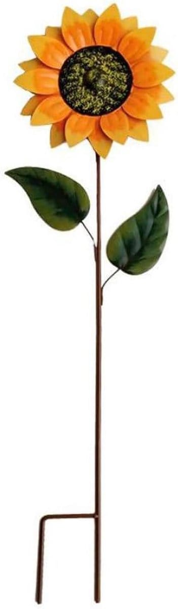 Wandelende Bloem - Tuindecoratie Windmolen - Buiten Decoreren - Levendige Kleuren - 80 cm - Geel