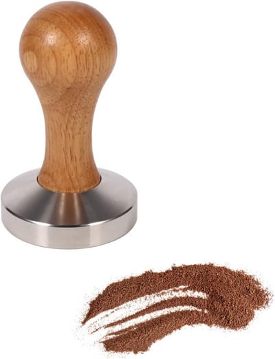 Espresso Tamper - Koffie Stamper - Barista Kwaliteit Koffie - Ergonomisch Houten Handvat - 58 mm - Rood