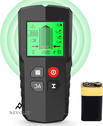 Nevolis 5-in-1 stroomleidingszoeker metaaldetector kabelzoeker wanddetectieapparaat kabelvinder met lcd-display en spraakopdracht voor buizen hout stroomleidingen AC-spanning .